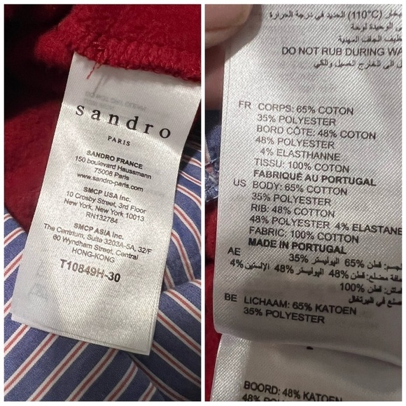 SANDRO 2-IN-1 Mixed Media Hoodie With Attached Shirt - Picture 8 of 9